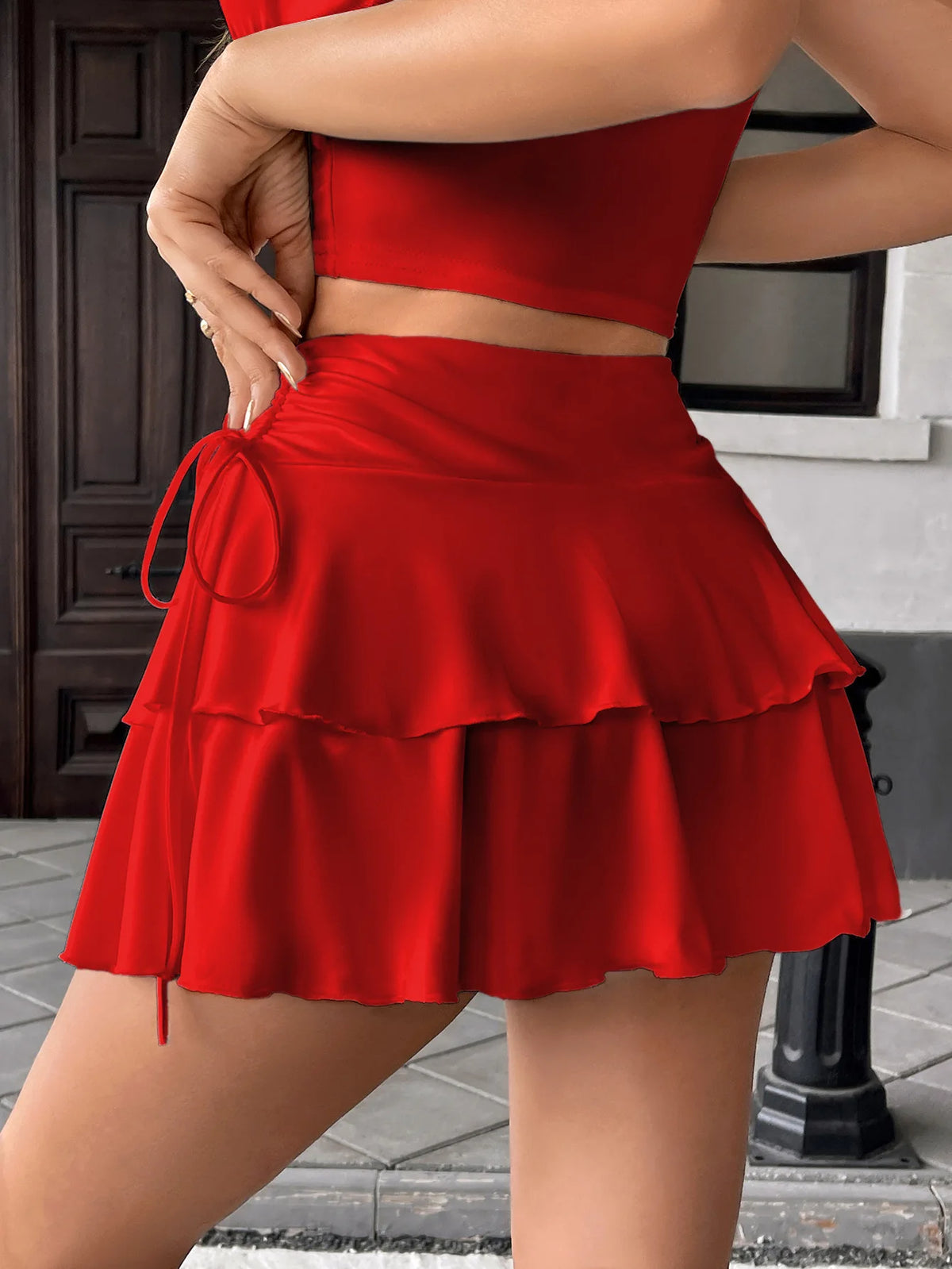 Balletcore High-Waist Ruffle Mini Skirt For Women