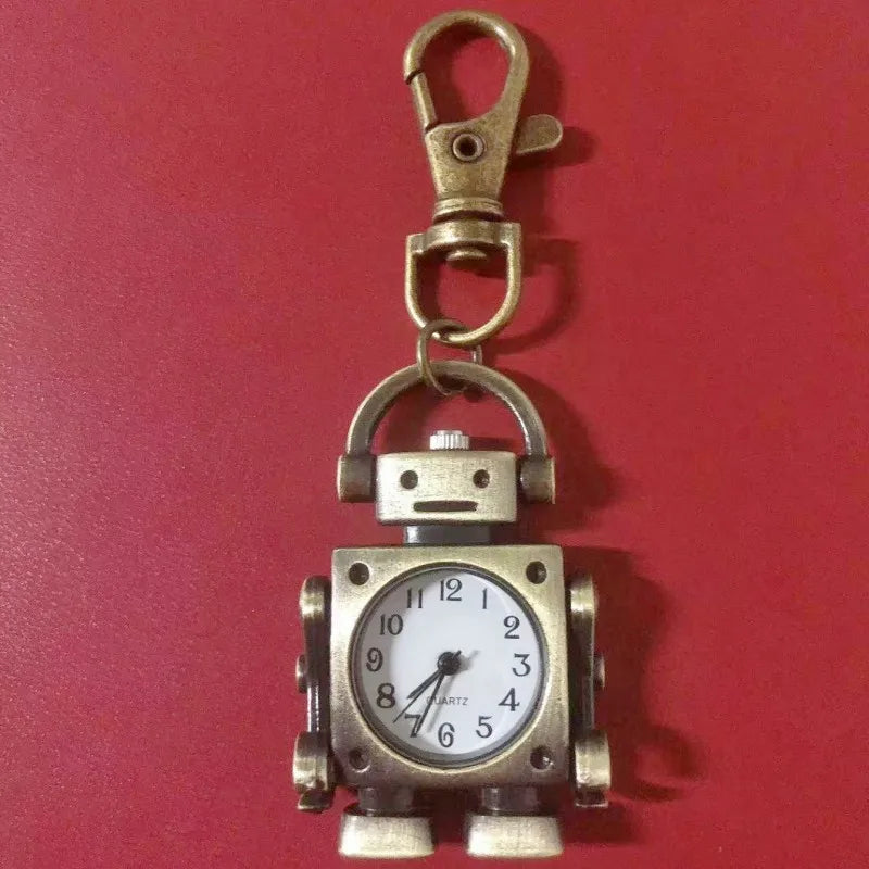 Vintage Robot Pocket Watch Pendant – Quartz Arabic Dial