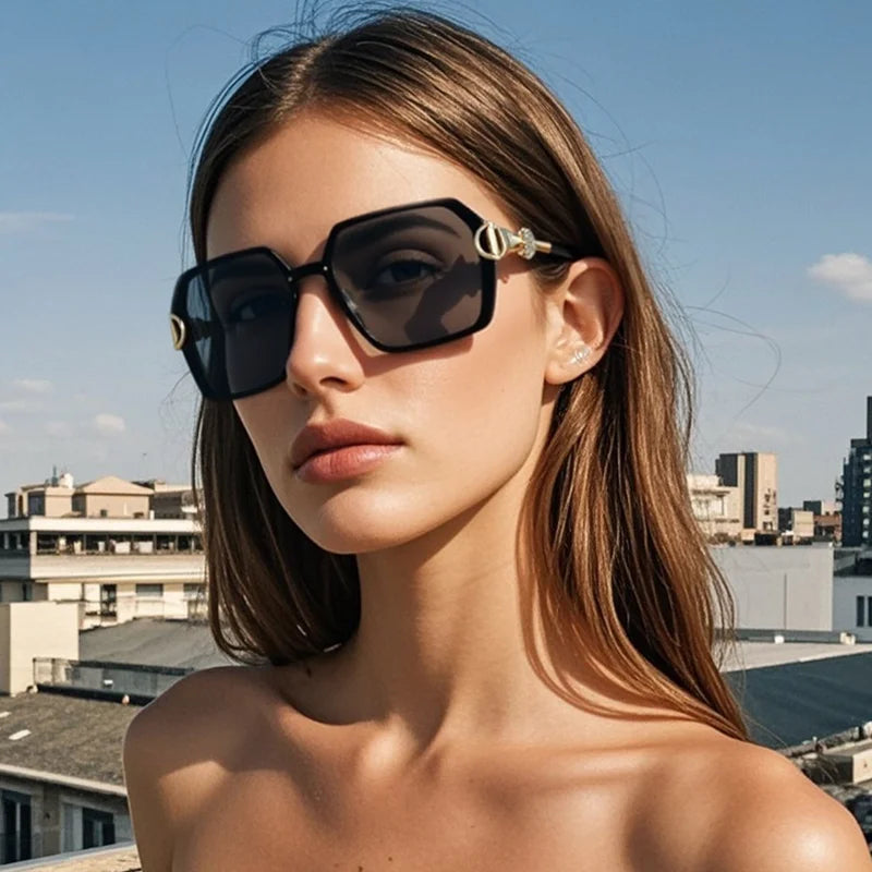 Women’s Polarized Square Sunglasses UV400 Gradient Lenses