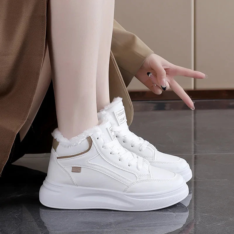 Women's Winter Plush Platform Sneakers Casual Warm Shoes