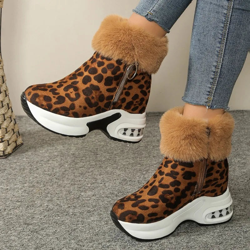 Women’s PU Ankle Boots with Side Zipper and Rubber Sole