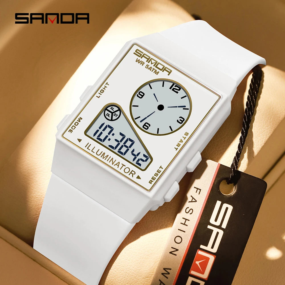 Waterproof Digital Sports Watch With Dual Display