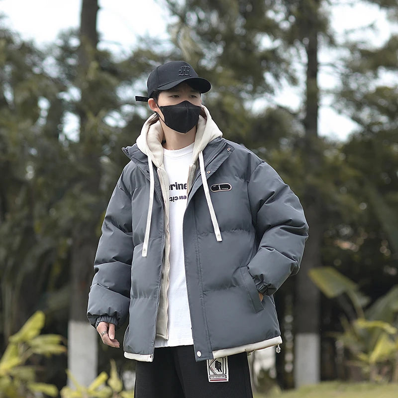 Men's Hooded Winter Jacket Cotton-Padded Casual Coat