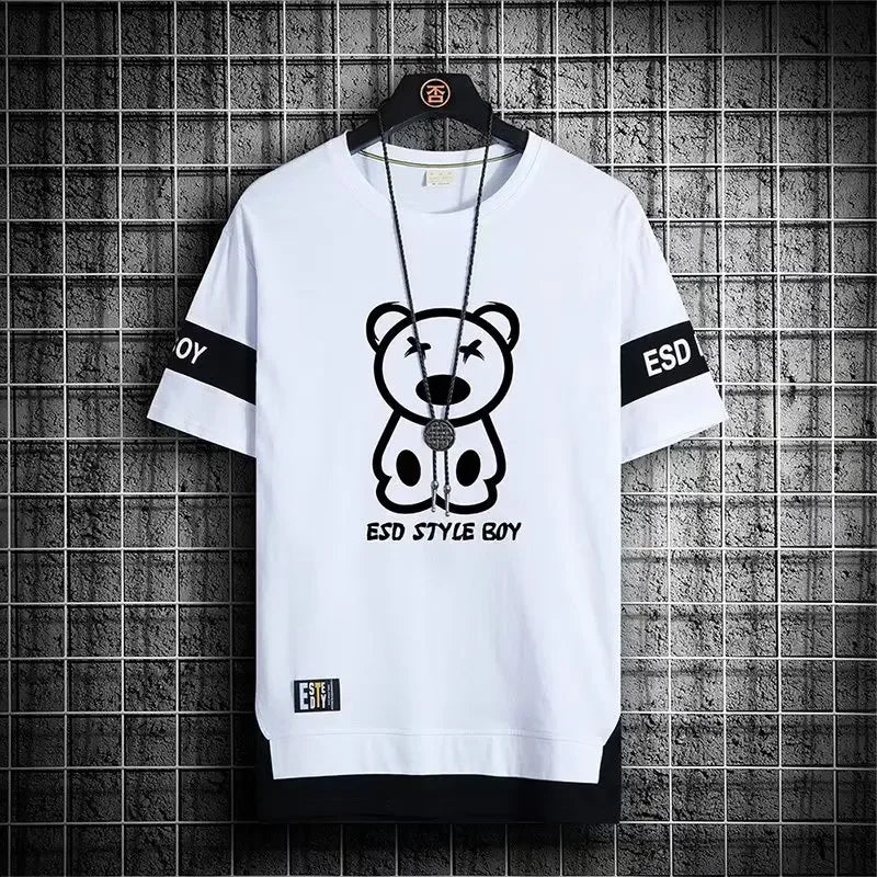 Men’s Graphic Print T-Shirt Casual Korean Streetwear