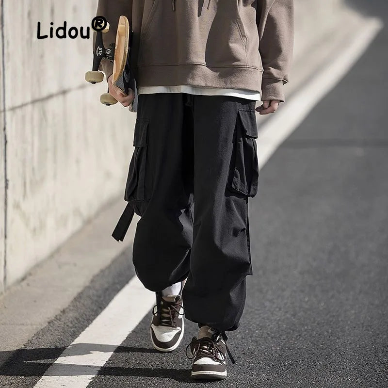 Men's Loose Cargo Pants With Multiple Pockets