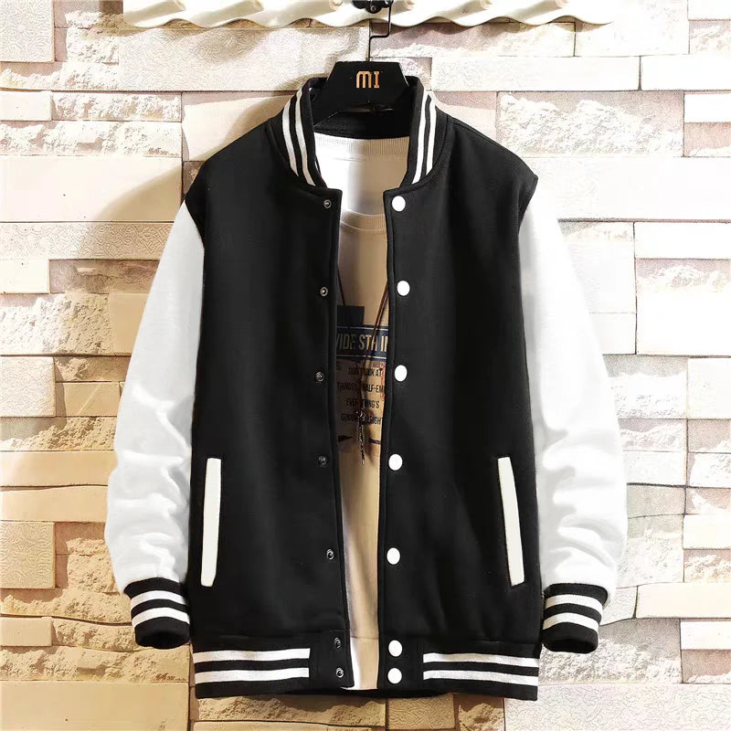 Unisex Fleece Baseball Jacket – Casual High Street Style