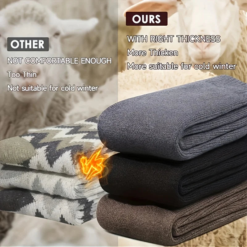 Men’s Thermal Hiking Socks 3-Pack – Thick Mid-Calf Knit