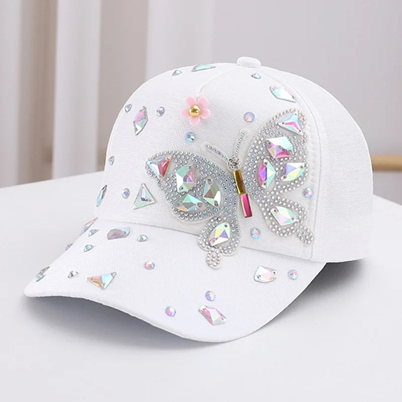 Women’s Butterfly Baseball Cap With Lace Sun Protection