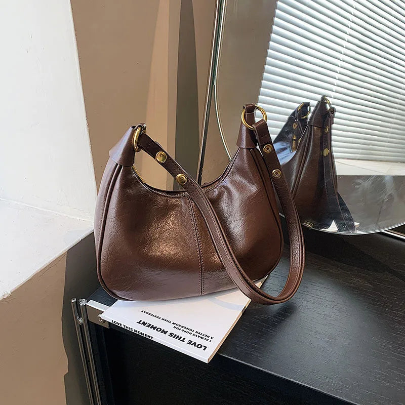 PU Bucket Shoulder Bag For Women Crossbody Handbag