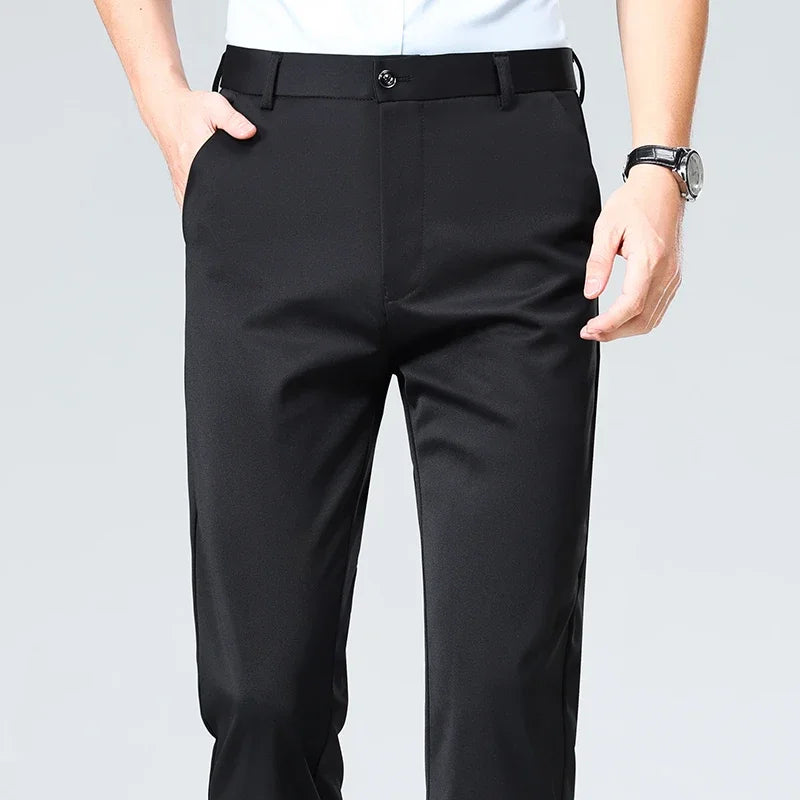 Men's Stretch Dress Pants Straight Leg Wrinkle Resistant