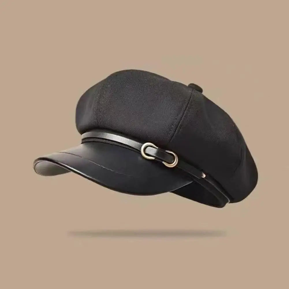 Retro Octagonal Beret Cap – Soft Wool Blend Newsboy Style