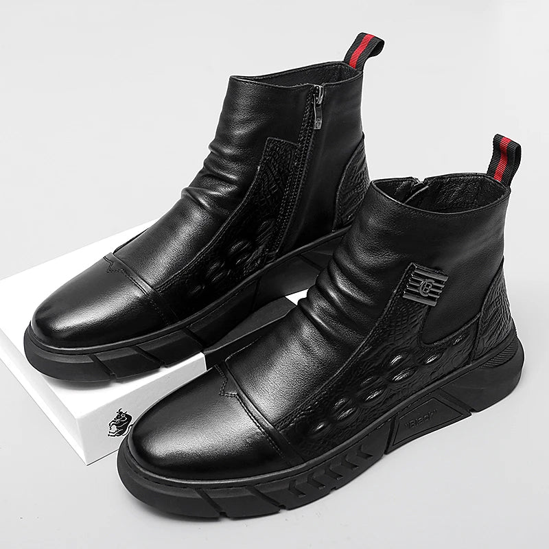 Men’s Mid-Calf Chelsea Boots – Warm Lined Street Style