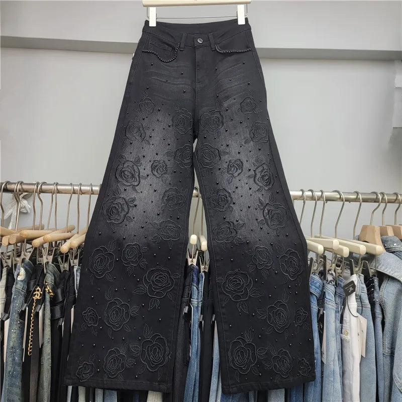Women’s High Waist Wide Leg Denim Jeans