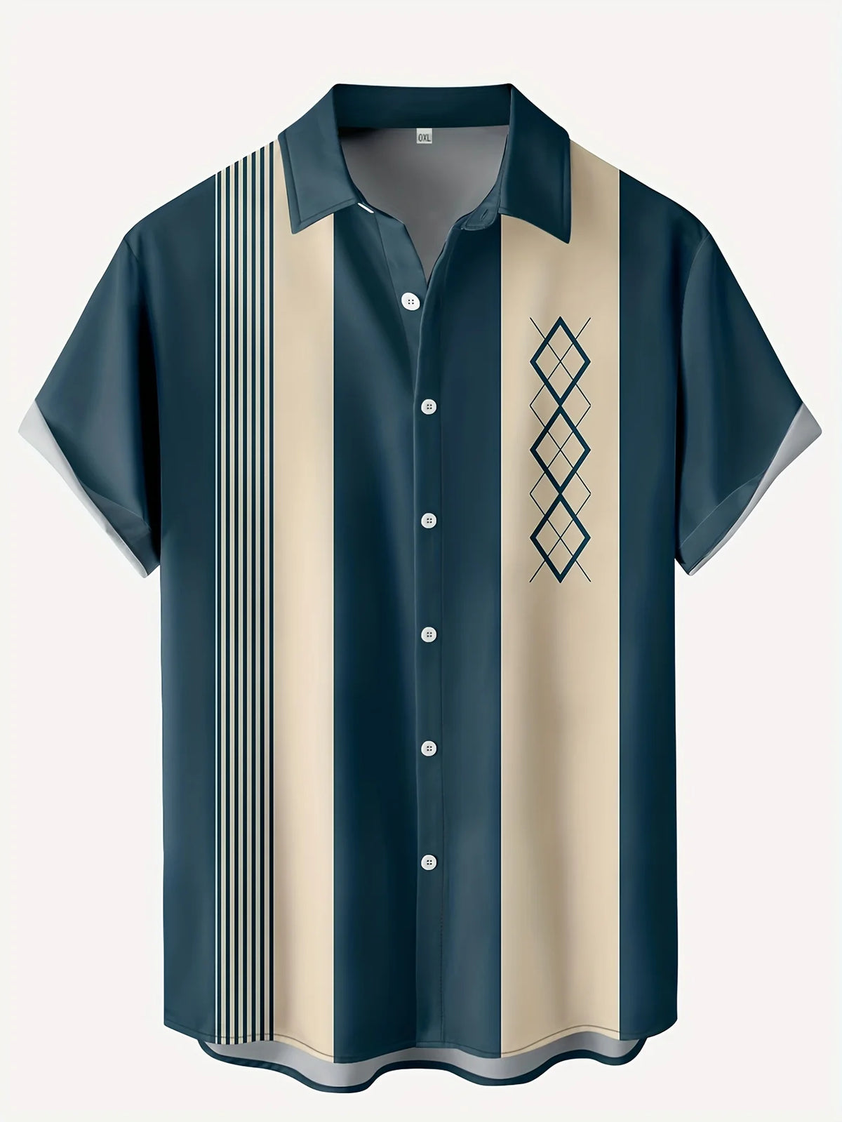 Men's Striped Hawaiian Shirt – Casual Short Sleeve