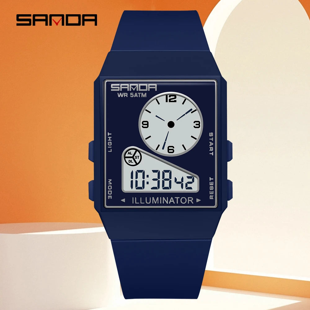 Waterproof Digital Sports Watch With Dual Display