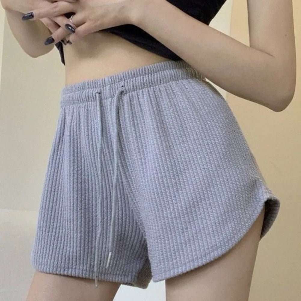 Women’s High Waist Casual Shorts With Pockets And Lace-Up