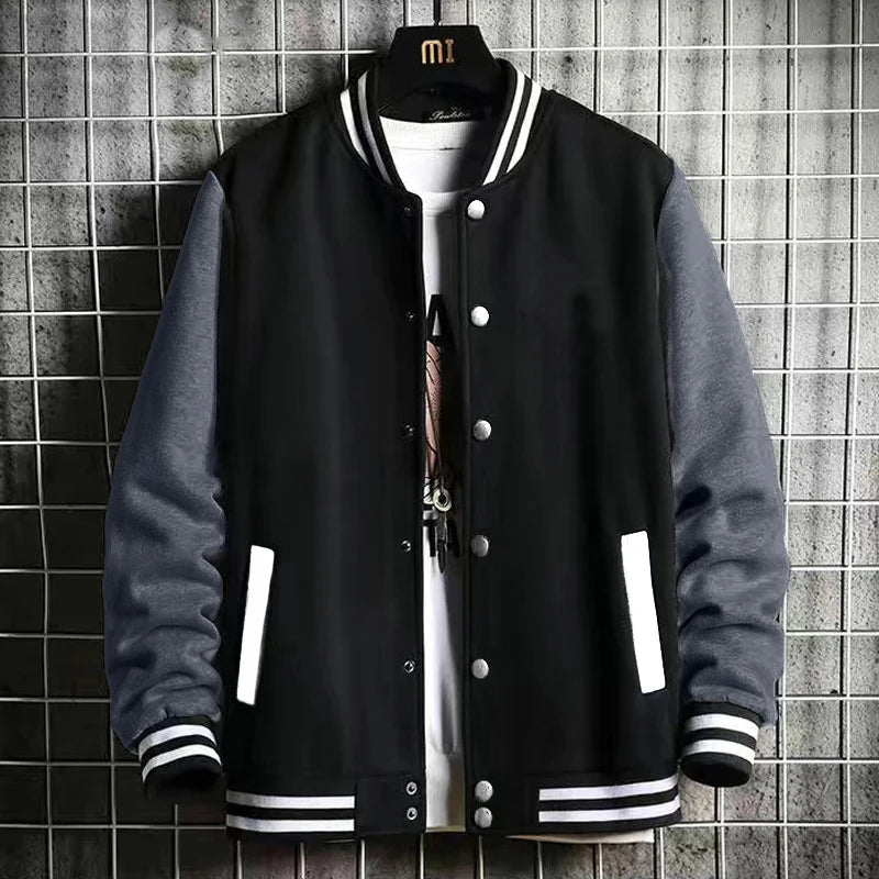 Unisex Fleece Baseball Jacket – Casual High Street Style