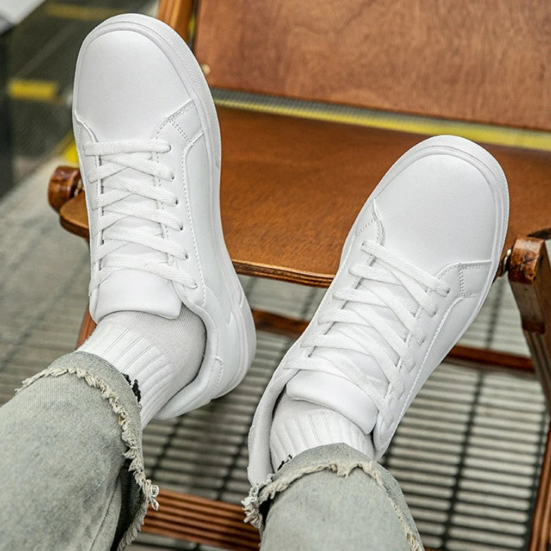 Men’s PU Leather Casual Sneakers – Lightweight & Breathable