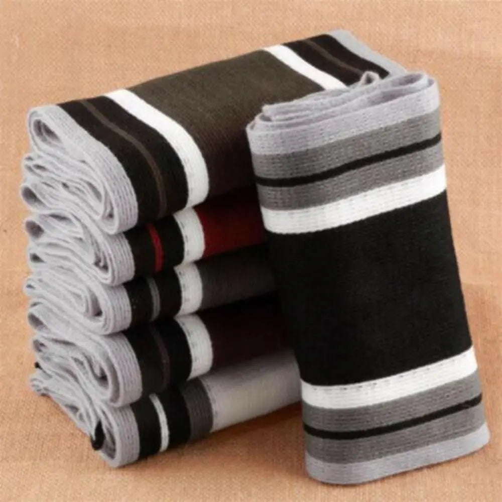 Men’s Knitted Stripe Scarf – Soft Winter Neck Warmer