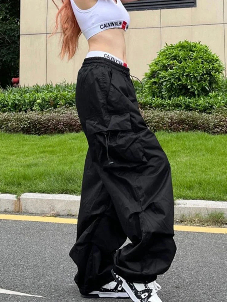 Women’s Cargo Sweatpants Low Waist Loose Streetwear