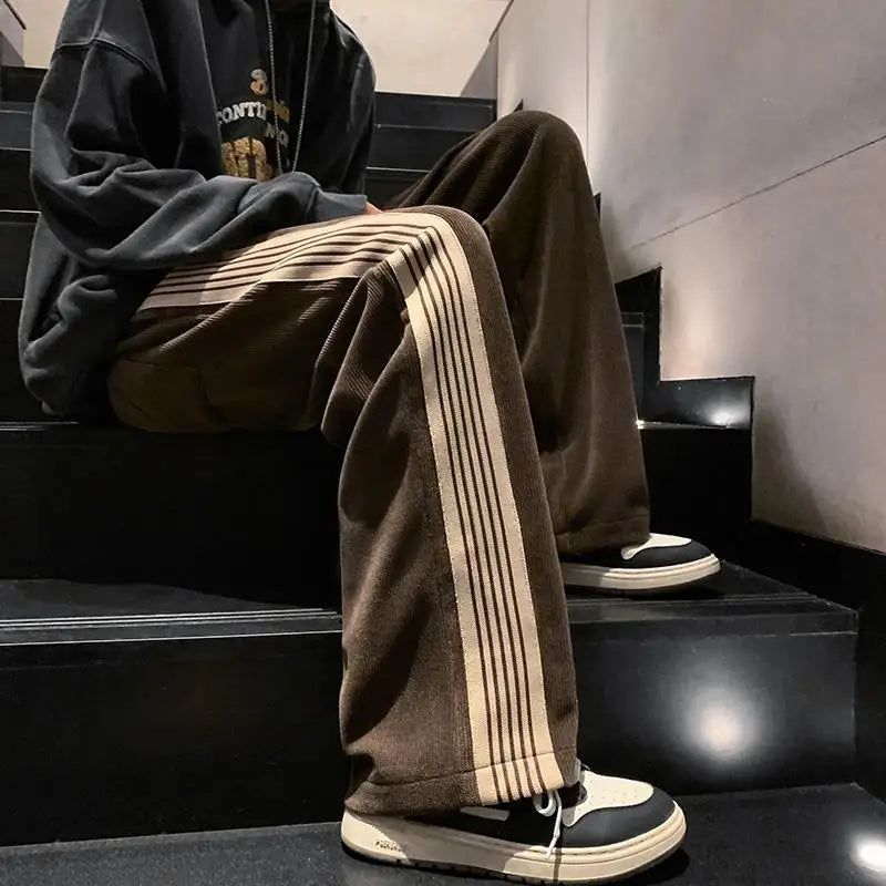 Men's Side Stripe Jogger Pants – Loose Casual Fit