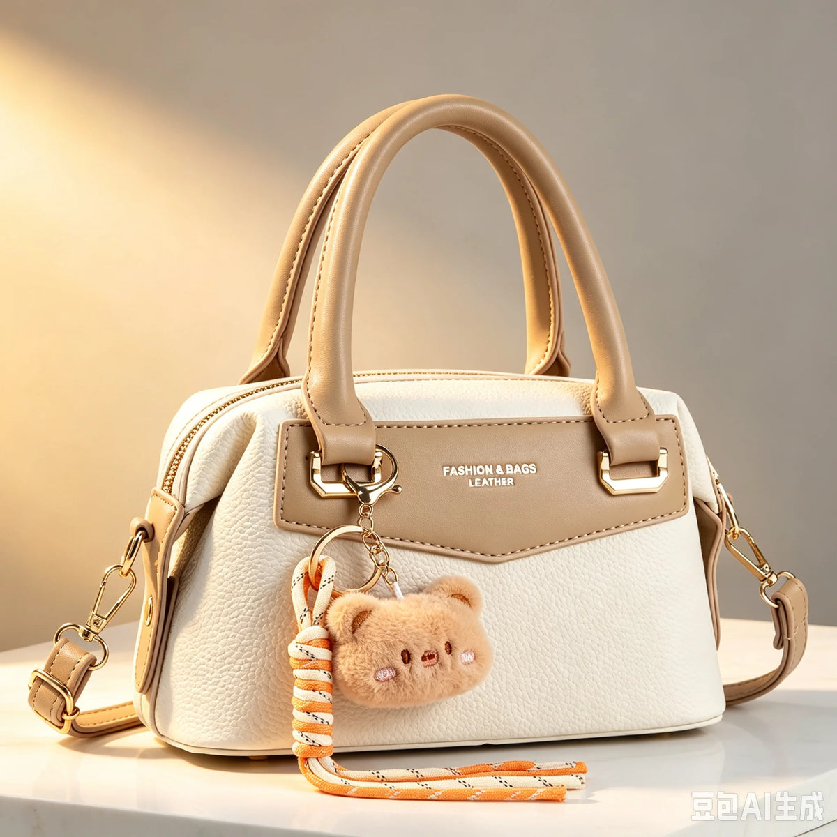 Women’s PU Leather Square Shoulder Bag With Flap Pocket