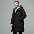 Long padded down jacket for men