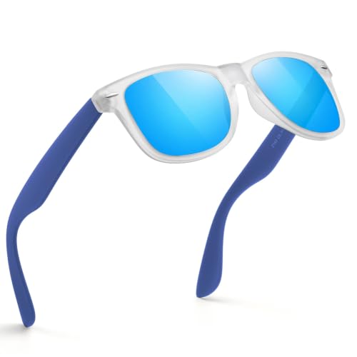 A35-translucent / Blue Color Polarized Square Sunglasses – UV Blocking Driving Shades