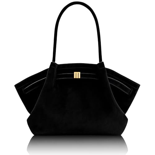 Black Color Vegan Leather Tote Shoulder Bag For Women