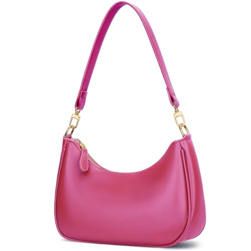 Rosered Color Women’s PU Leather Shoulder Bag With Chain Strap