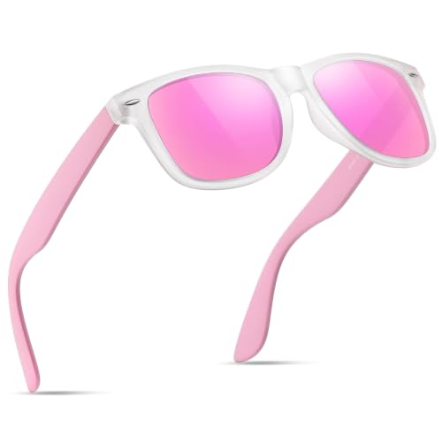 A36-translucent / Pink / Pink Color Polarized Square Sunglasses – UV Blocking Driving Shades
