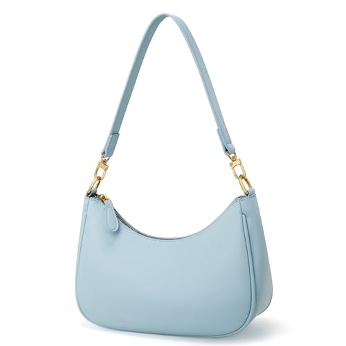 Light Blue Color Women’s PU Leather Shoulder Bag With Chain Strap