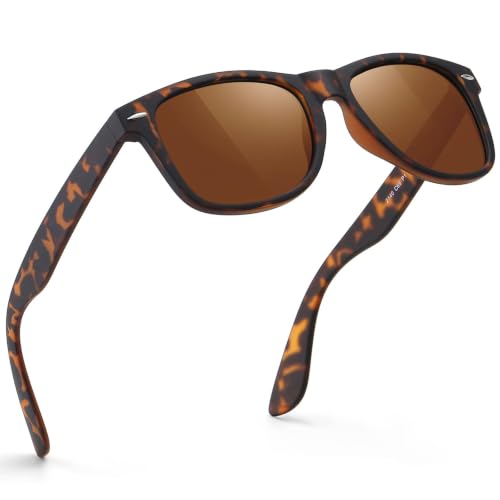 A22-matte Leopard / Brown Color Polarized Square Sunglasses – UV Blocking Driving Shades