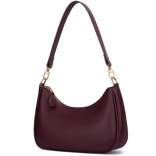 Burgundy Color Women’s PU Leather Shoulder Bag With Chain Strap