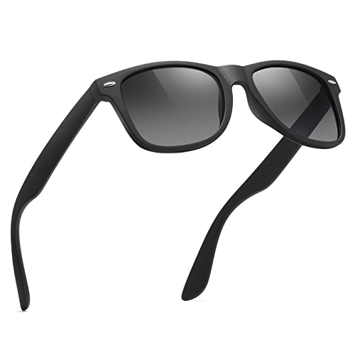 A16-matte Black / Gradual Black Color Polarized Square Sunglasses – UV Blocking Driving Shades