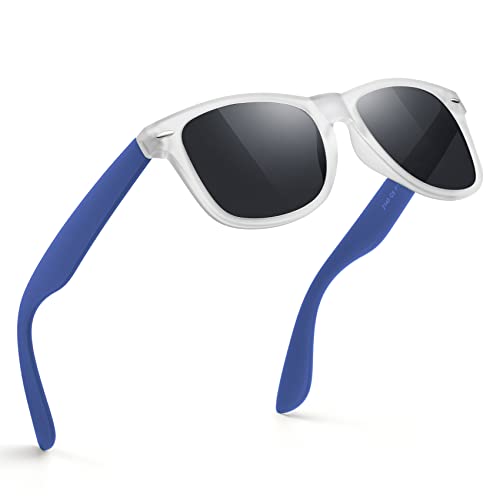 A39-translucent / Black / Blue Color Polarized Square Sunglasses – UV Blocking Driving Shades