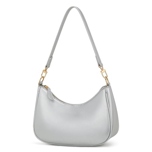 Silver Color Women’s PU Leather Shoulder Bag With Chain Strap