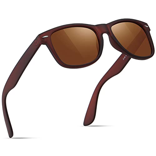 A23-tea / Tea Color Polarized Square Sunglasses – UV Blocking Driving Shades