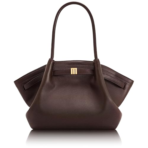Coffee Color Vegan Leather Tote Shoulder Bag For Women