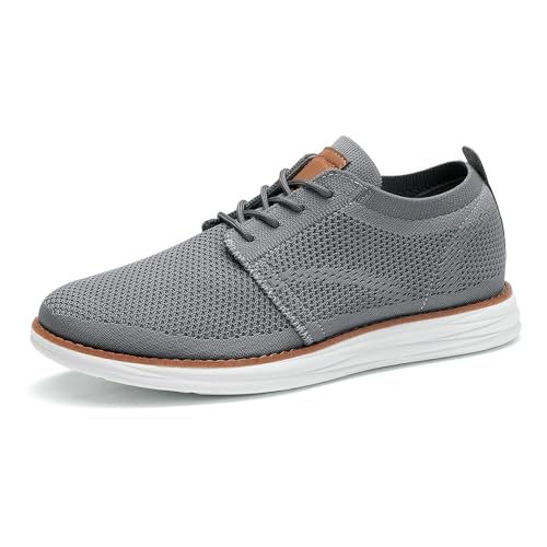 Dark Grey Color Men's Knit Casual Dress Sneakers – Lightweight Comfort
