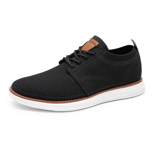 Black Color Men's Knit Casual Dress Sneakers – Lightweight Comfort