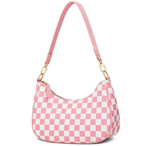 Pink&white Color Women’s PU Leather Shoulder Bag With Chain Strap
