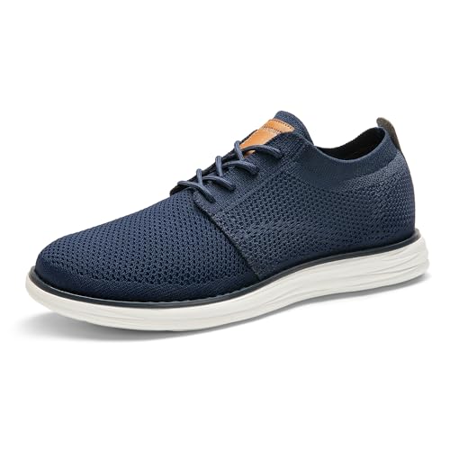 Dark/Blue Color Men's Knit Casual Dress Sneakers – Lightweight Comfort