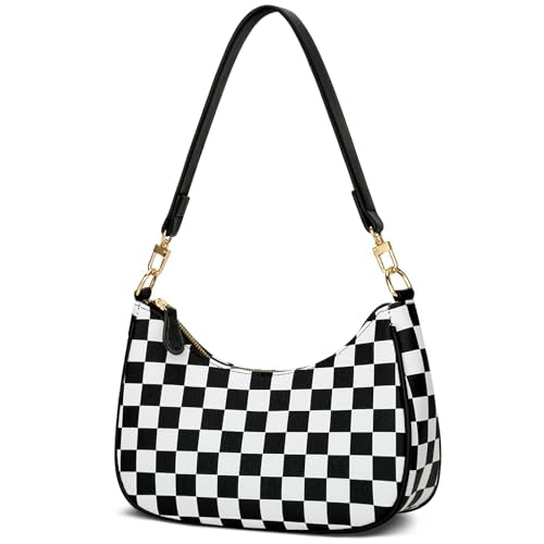 Black&white Color Women’s PU Leather Shoulder Bag With Chain Strap