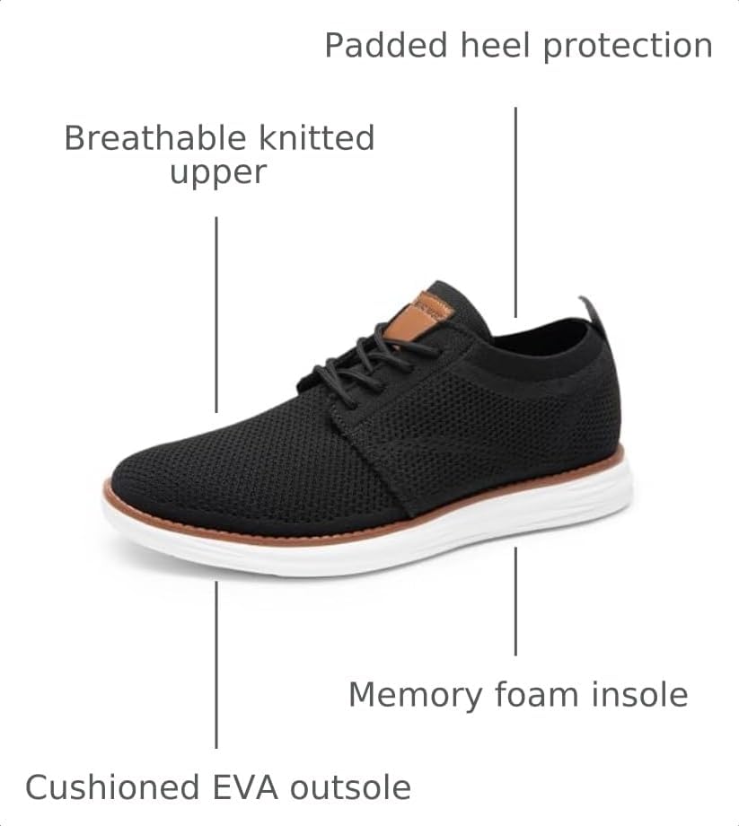 Men's Knit Casual Dress Sneakers – Lightweight Comfort