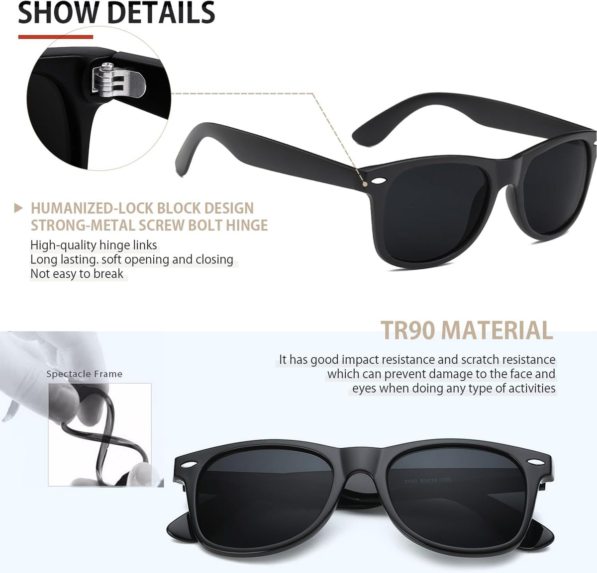 Polarized Square Sunglasses – UV Blocking Driving Shades