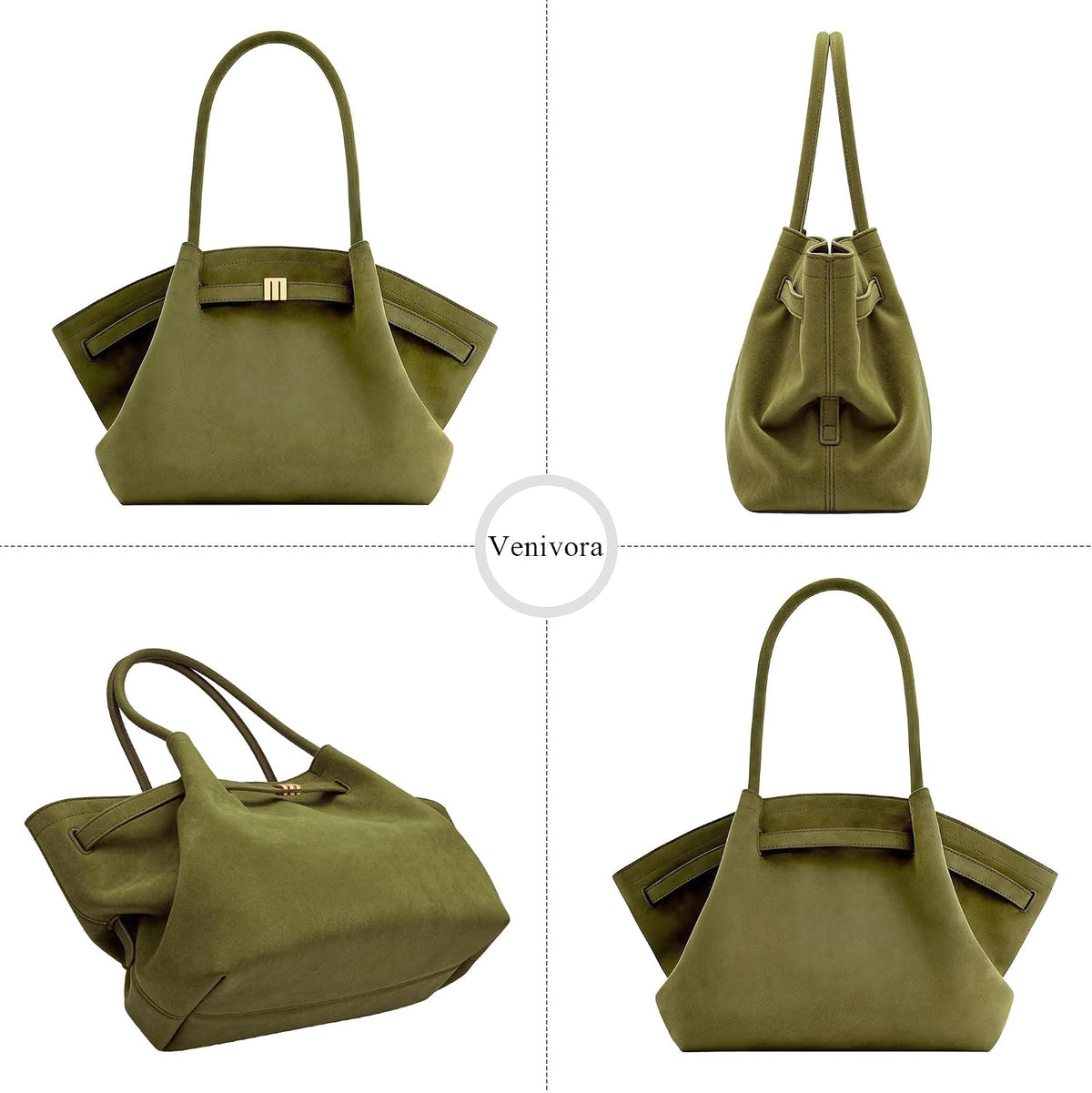 Vegan Leather Tote Shoulder Bag For Women