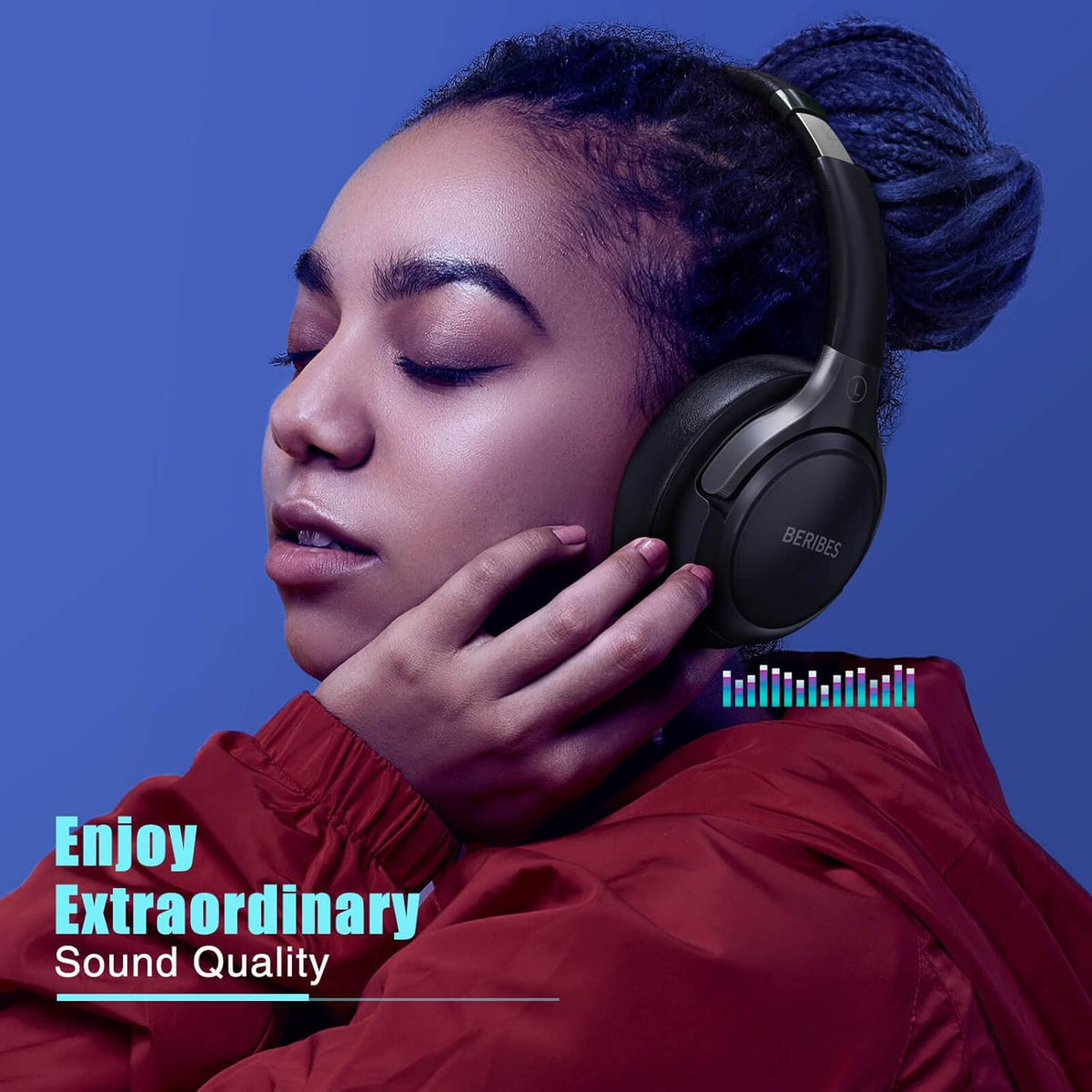 Wireless Over-Ear Bluetooth Headphones – 65H Playtime, 6 EQ