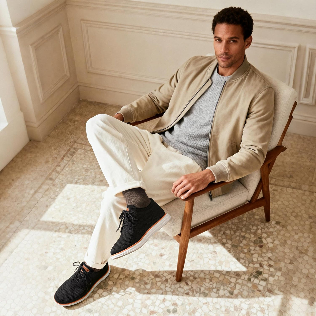 Men's Knit Casual Dress Sneakers – Lightweight Comfort