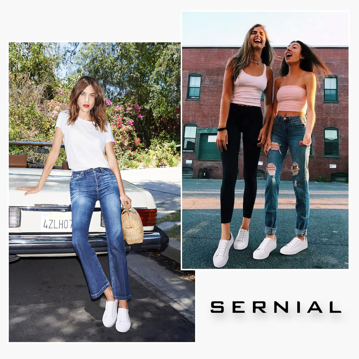 Women’s White PU Tennis Sneakers – Water-Resistant & Comfy